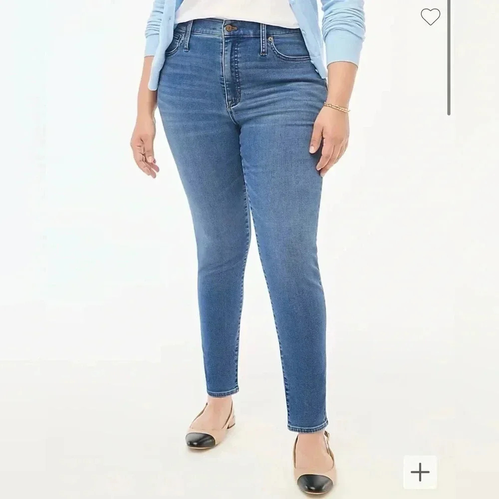J Crew Jeans Skinny Ankle Blue Denim Signature Stretch NWT Size 30 Mid Rise